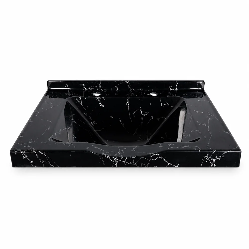 Fax Lavabo – Gümüş Desenli Siyah