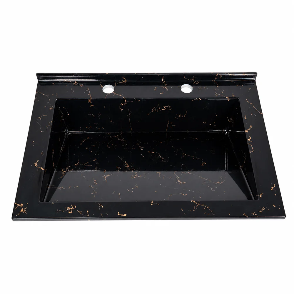 New Fax Lavabo – Gold Desenli Siyah